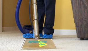 ServiceMaster carpet cleaning in progress