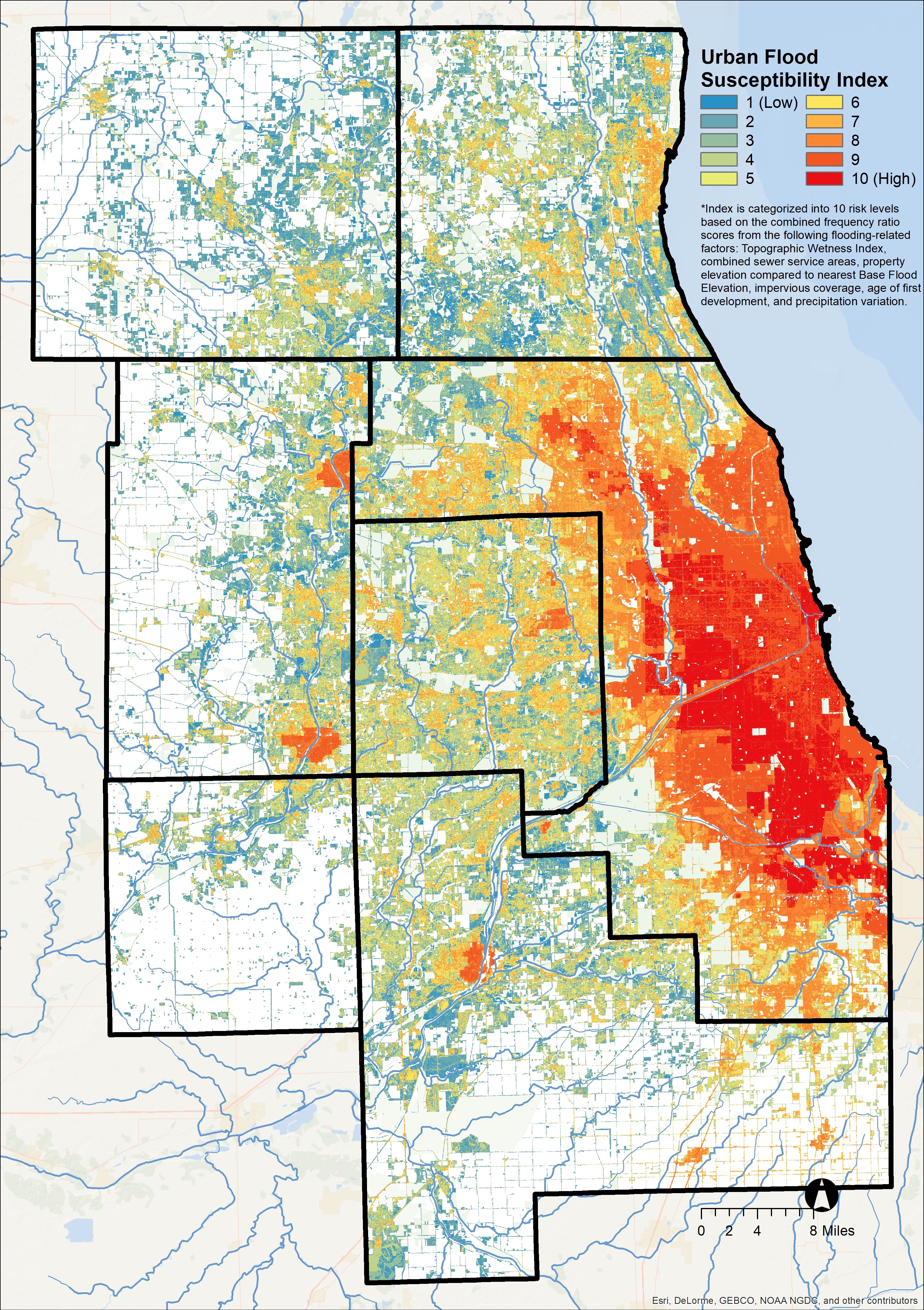 chicago flood susceptibility map